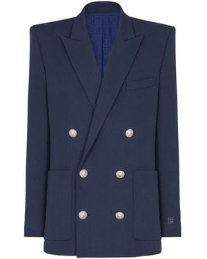 Balmain Grain De Poudre Blazer - Blue