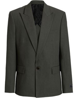 Balmain Cotton Twill 1-Button Jacket - Black