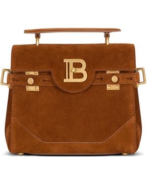 Balmain Suede B-Buzz 23 Bag - Brown