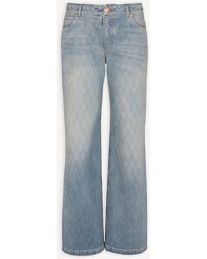 Balmain Diamond Denim Straight-Fit Jeans - Blue