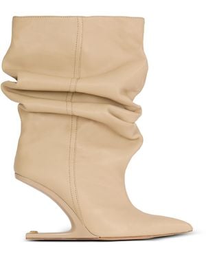 Balmain No Wedge Smooth Leather Ankle Boots - White