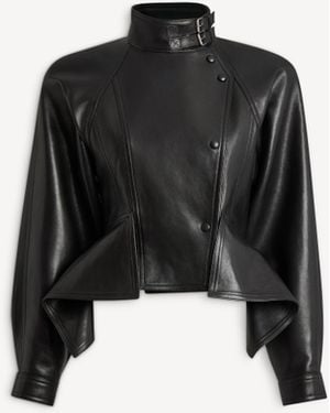 Balmain Lambskin Pilot Jacket - Black
