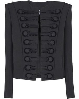 Balmain Grain De Poudre Edge-To-Edge Spencer Jacket - Black