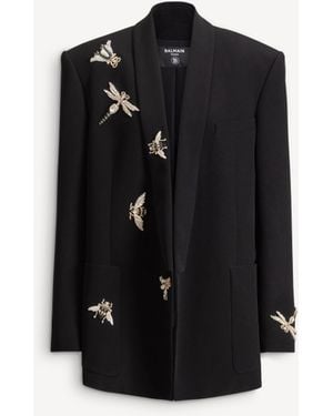 Balmain Embroidered Insect Jacket - Black