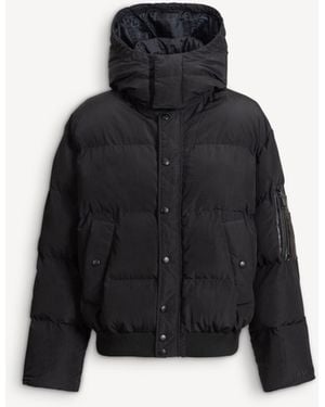 Balmain Padded Nylon And Leather Jacket - Black