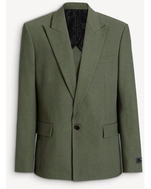 Balmain Cotton Twill 1-Button Jacket - Black