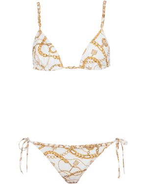 Balmain Chaînes Pattern Printed Two-Piece Swimsuit - White