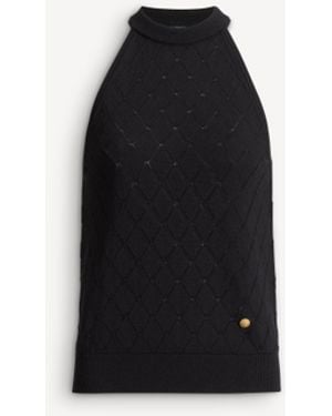 Balmain Sleeveless Knit Top - Black