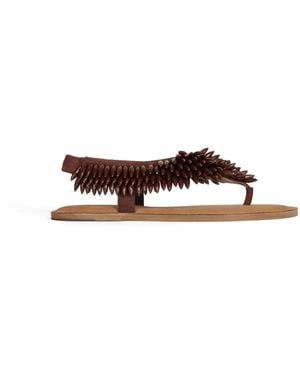 Balmain Flat Sandals - Brown