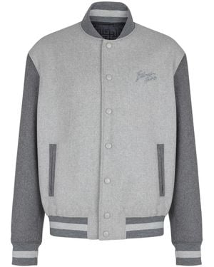 Balmain Wool And Cashmere Varsity Jacket - Grey