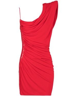 Balmain Draped Dress - Red