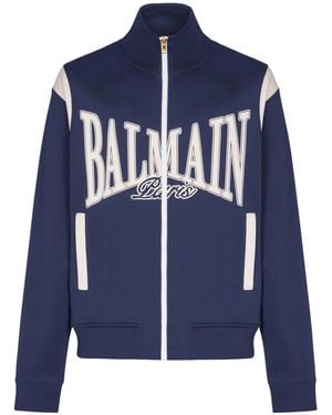 Balmain University Zipped Tracksuit Jacket - Blue