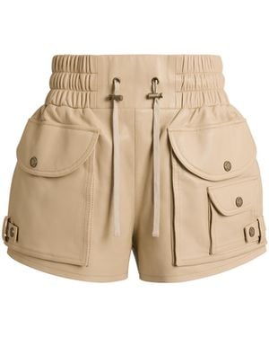 Balmain Lambskin Utility Shorts - Natural