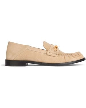 Balmain Sync Suede Leather Loafers - White