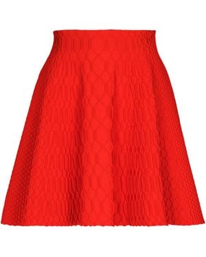 Balmain Flared Crocodile-Knit Skirt