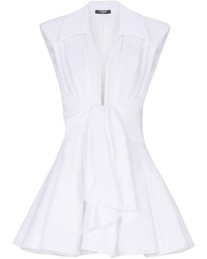 Balmain Cotton Shirt Dress - White