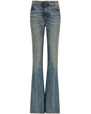 Balmain Straight-Leg Faded Denim Jeans - Blue