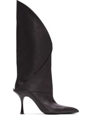 Balmain Twist Heeled Leather Boots - White