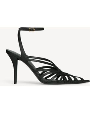 Balmain Smooth Leather Cage Sandals - White