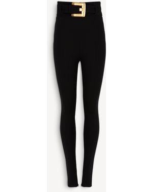 Balmain Stretch Trousers With Belt - Black