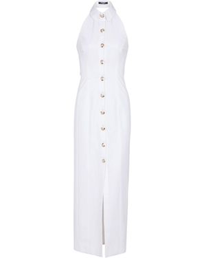 Balmain Bodycon Backless Poplin Dress - White