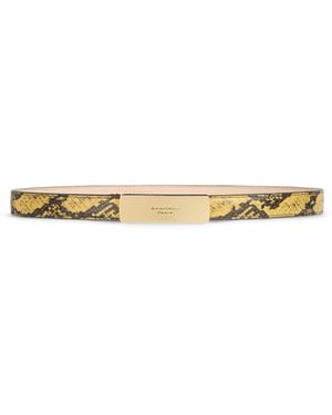 Balmain Ceinture En Cuir Effet Python - Jaune