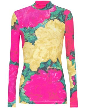 Balmain Printed High-Neck Top - Pink