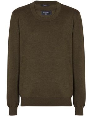 Balmain Knitted Double-Collar Sweater - Green