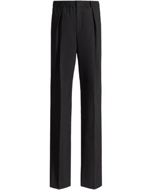 Balmain Wool Pants With Elasticated Waist - Black