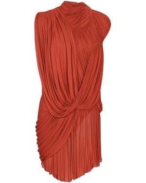 Balmain Draped Flowing Jersey Dress - Red