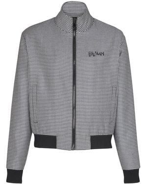Balmain Houndstooth Wool Jacket - Grey