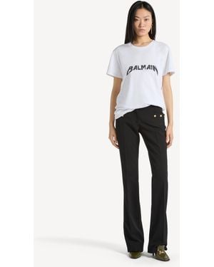 Balmain T-Shirt Band Imprimé - Blanc