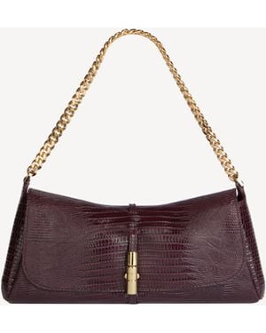 Balmain Metropolis Embossed Leather Bag - Purple