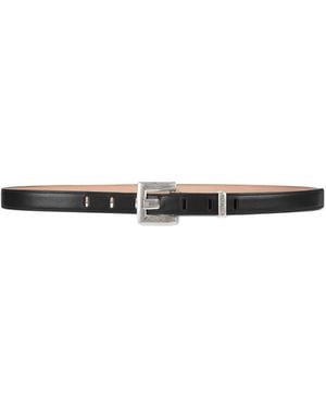Balmain Anthem Smooth Leather Belt - White
