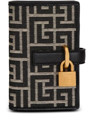 Balmain Pulse Holder Monogram Jacquard Card Holder - Black