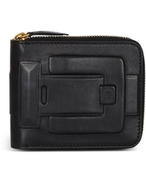 Balmain Anthem Calfskin Leather Card Holder - Black