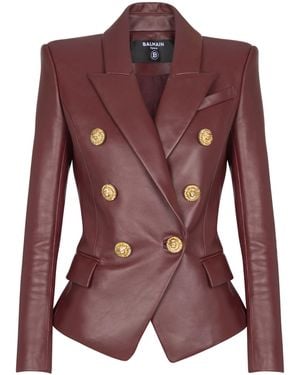 Balmain 6-Buttons Lambskin Jacket - Red