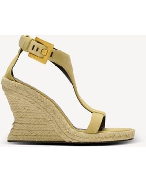 Balmain Anthem Wedge Espadrilles - Metallic