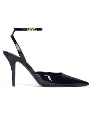 Balmain Patent Leather Strappy Pumps - White