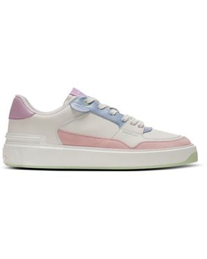 Balmain B-Court Flip Leather Sneakers - White