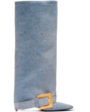 Balmain Anthem Denim Boots - Blue