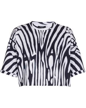 Balmain Zebra T-Shirt - Blue