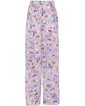 Balmain Printed Poppy Flower Pants - Purple