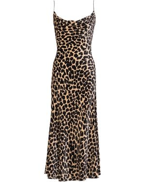 Balmain Flowing Leopard Print Velvet Dress - White