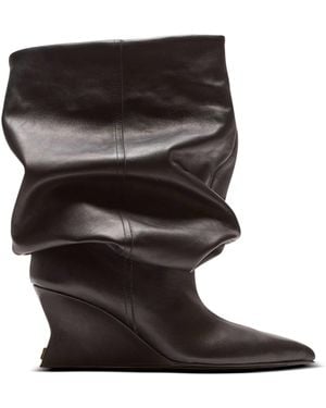 Balmain Wedge Ankle Boots - Black