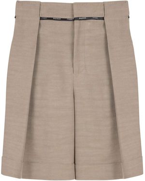 Balmain Pleated Cupro Shorts - Natural