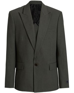 Balmain Cotton Twill 1-Button Jacket - Black