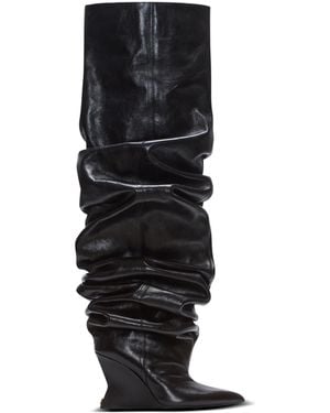 Balmain Wedge Thigh-High Boots - Black