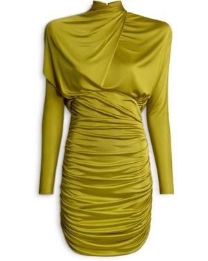 Balmain Draped Flowing Jersey Dress - Green