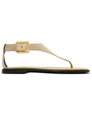 Balmain Anthem Flat Toe-Post Sandals - White